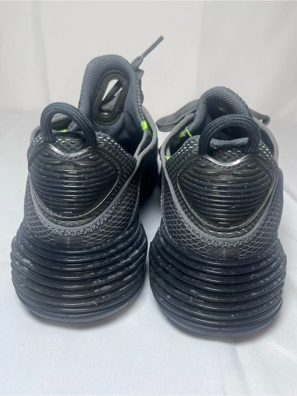 Nike Men’s Dark Gray and Neon Green Athletic Sneakers